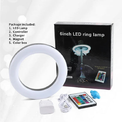 Colorful LED Hookah Light Show Shisha Ring Lamp Magnet Viscose Adsorption with Remote Control Cachimba Smoking Accessories