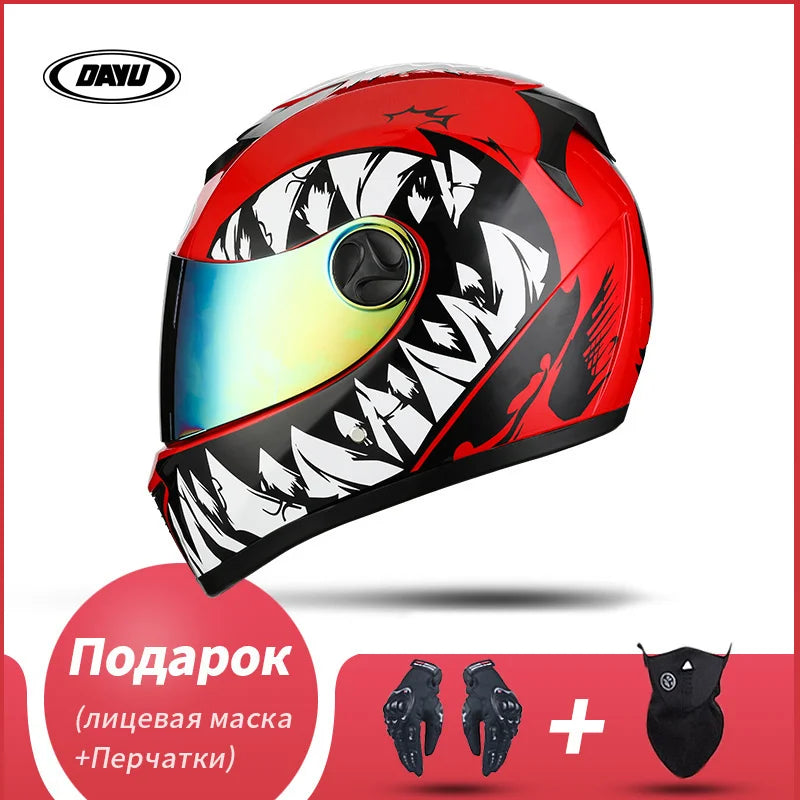Motorbike Helmet  For Adults Motocross Helmets Casco Motorbike Helmet Full Face  Modular Dual Lens Double Visors