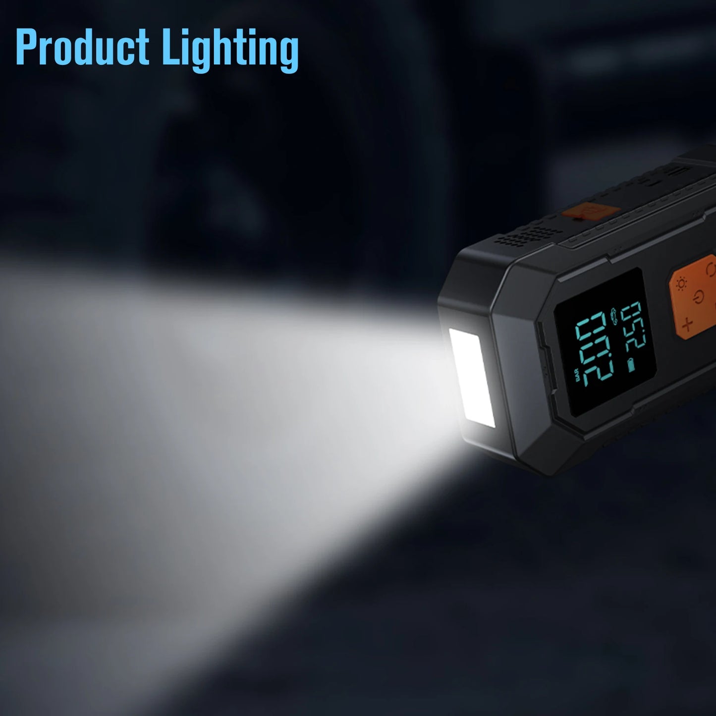 Car Jump Starter Air Pump Power Bank Lighting Portable Air Compressor 4 In 1 Cars Battery Starters Auto Tyre Inflator