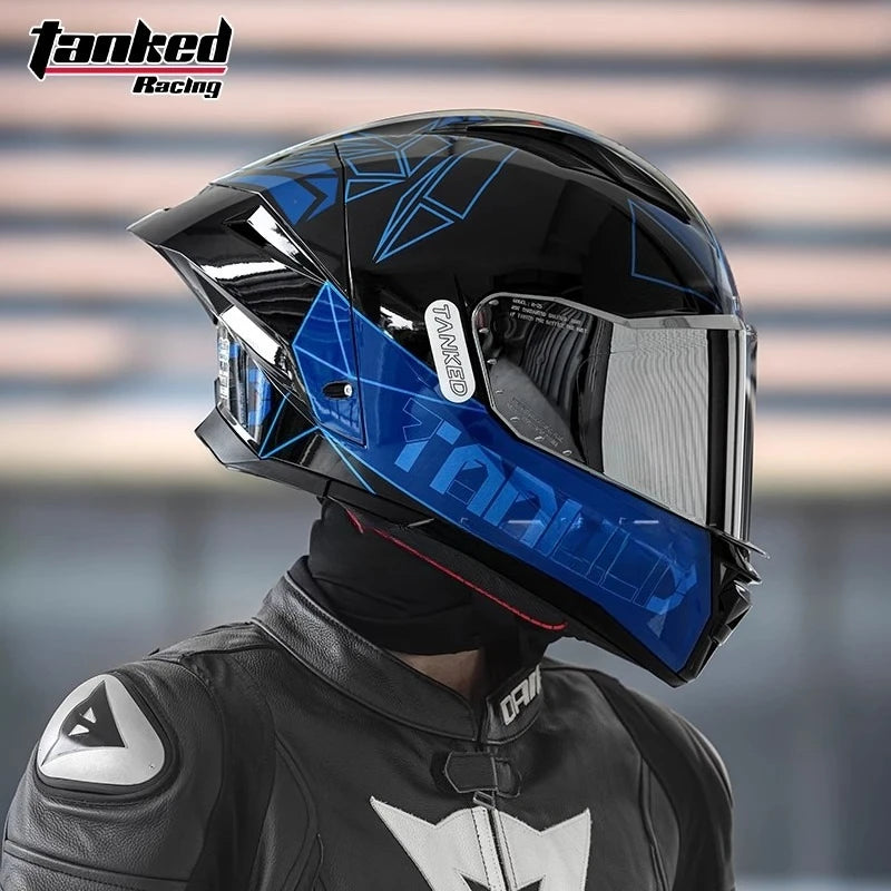 TANKED Motorcycle Helmet DOT ECE2206 Helmets Street Racing Capacete Pink Visor Double D Buckle Women Casco Moto S M  LCascos