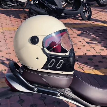 Carbon Fibre Motorcycle Helmet Full Face Retro Motorbike Helmet Men Women Cascos Para Moto Capacete Casco Moto For Harley DOT