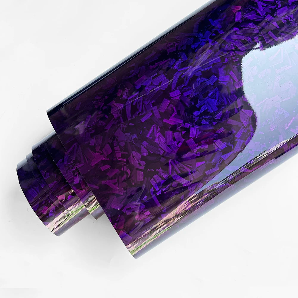 PET Carbon Fiber Sticker Vinyl Paper for Car Vinyl Wrap Glossy Auto Wrapping Cars Film Covering Laser Purple Motorcycles Vinyls