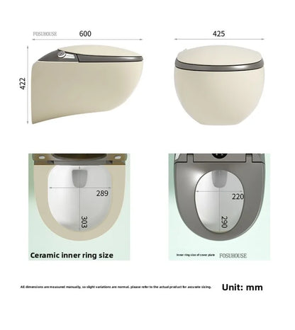A50 Automatic Color and Black Smart Toilet for Bathroom Fixture Home Wall-mounted Wc Toilets with Tank Automatic Flip