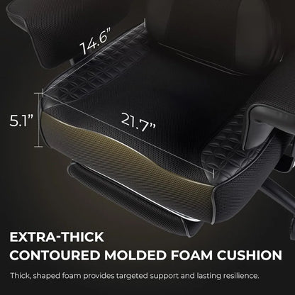 Big and Tall Office Chair with Massage Lumbar Support,Executive Office Chair with Wide Thick Seat Cushion and, Customized