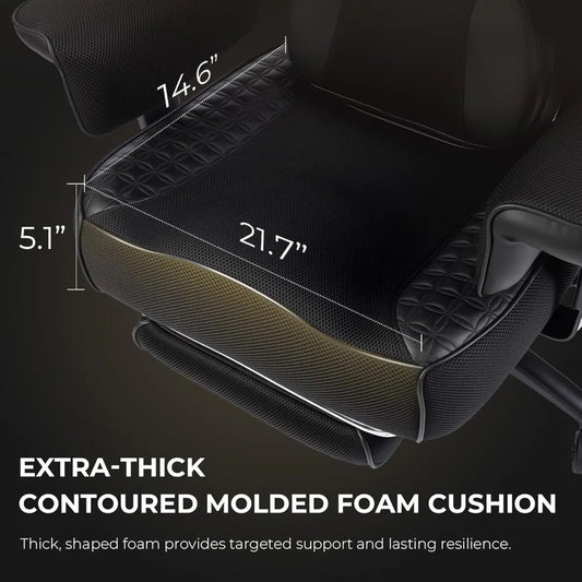 Big and Tall Office Chair with Massage Lumbar Support,Executive Office Chair with Wide Thick Seat Cushion and, Customized