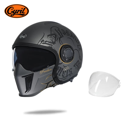 Full Face Open Face Motorcycle Helmet Double Lens Folding Modular Helmet Man Woman Retro Moto Integral Helmet