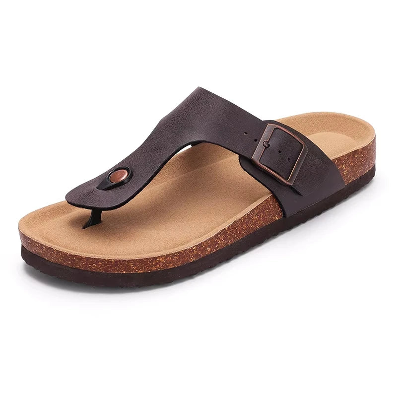 Crestar Women's Suede Clogs Lady Fashion Buckle Leather Mules Comfort Cork Footbed Potato Shoes with Arch Support Beach Sandal