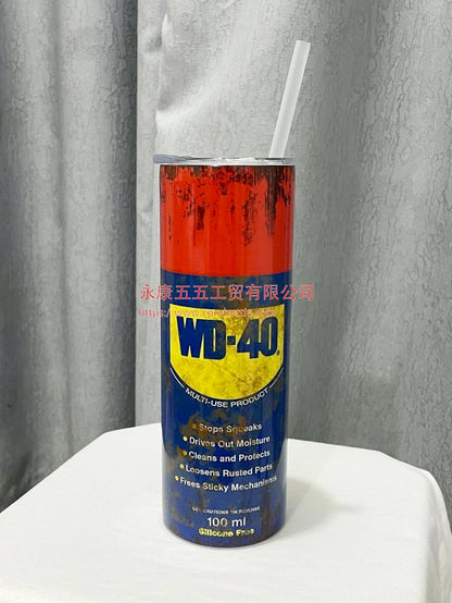20Oz WD40 Mechanic Oil Stainless Steel Vacuum Double Wall Insulated Tumbler with Lid Cold Hot Drink Coffee Mug Engineer Gifts