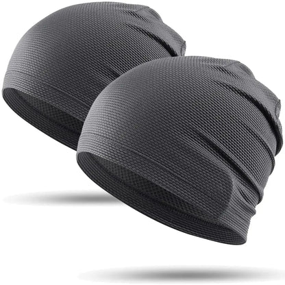 2PCS Quick-drying Running Caps Summer Breathable Cool Sports Hats Outdoor Cycling Hiking Baseball Skullies Stretchy Beanies Hat