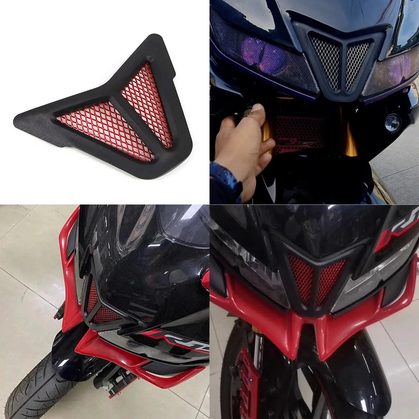 Dirt bike accessories moto decorative air Inlet Head Cover Aluminum Mesh Intake Guard Protector for Yamaha R15-V3 2017-2020