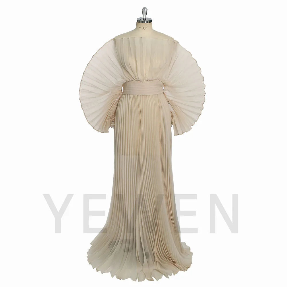 2026 Fashion Sheer Pleated Organza Maternity Dresses for Photoshoot Long Dress for Maternity Shoot Baby Shower Dresses YEWEN