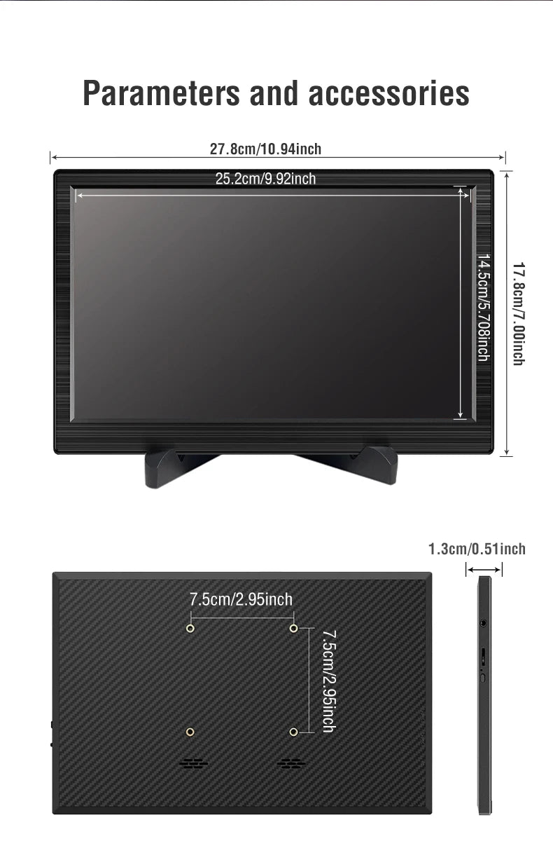 11.6 Inch Portable Monitor HDMI-Compatible Laptop second screen Gaming Extended Display For Switch/PS4/Xbox/Raspberry Pi