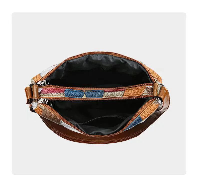 Women's Elegant Vintage Crossbody Bag Trendy HandBag Fashion Multi-pockets Shoulder Bag All-match Retro Crossbody Bag for Daily