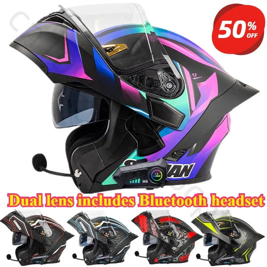 SOMAN Modular Helmet Flip Full Face Motorcycle Helmet Dual Visor Lens Racing Casco casque moto approved 오토바이핼멧