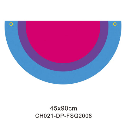 45*90cm Rainbow Flag Fan Shaped Gay  Semicircle LGBT Pride Lesbian Bisexual Transgender Pansexual Asexual Banner