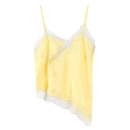 Sexy Floral Lace Satin Patchwork Camisole Vest For Women Summer Y2K Sleeveless Backless Tank Holiday Evening Party Lady Chic Top