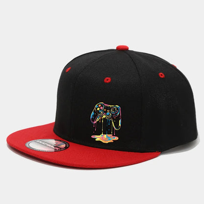 1PC two-color block hip-hop cap for men and women, American casual and versatile flat-brimmed baseball cap