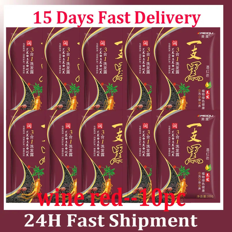 Natural Herbal Hair Dye Shampoo 3 in 1 Hair Color Shampoo Non-irritating Lasting Repair Nourish Gray White Hair Care Women Men