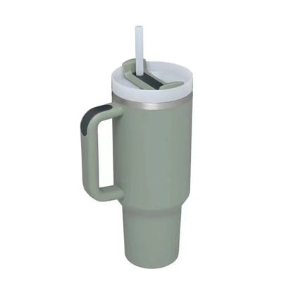 40oz Tumbler with Handle Straw and Silicone Boom Stainless Steel Vacuum Thermos Cup Large Capacity Travel Car Coffee Mug Logo
