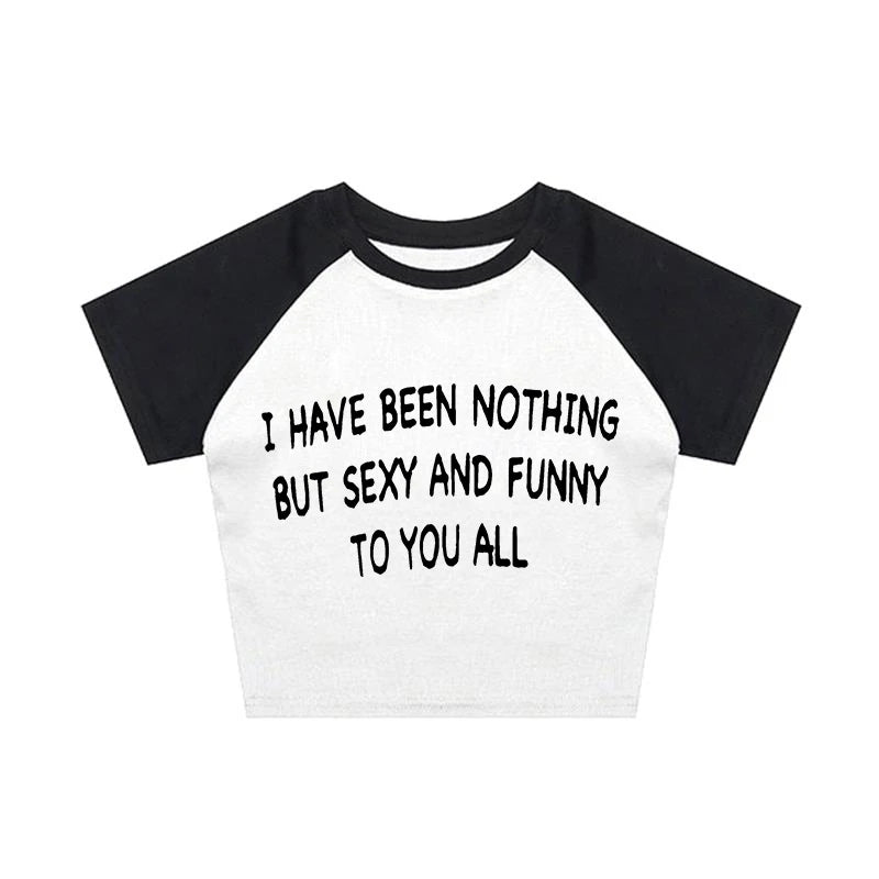 Japanese 2000s Style Y2k Crop Top Sexys T-shirt Vintage Goth Letter Summer Woman Korean Popular Streetwear Tanks & Camis Clothes