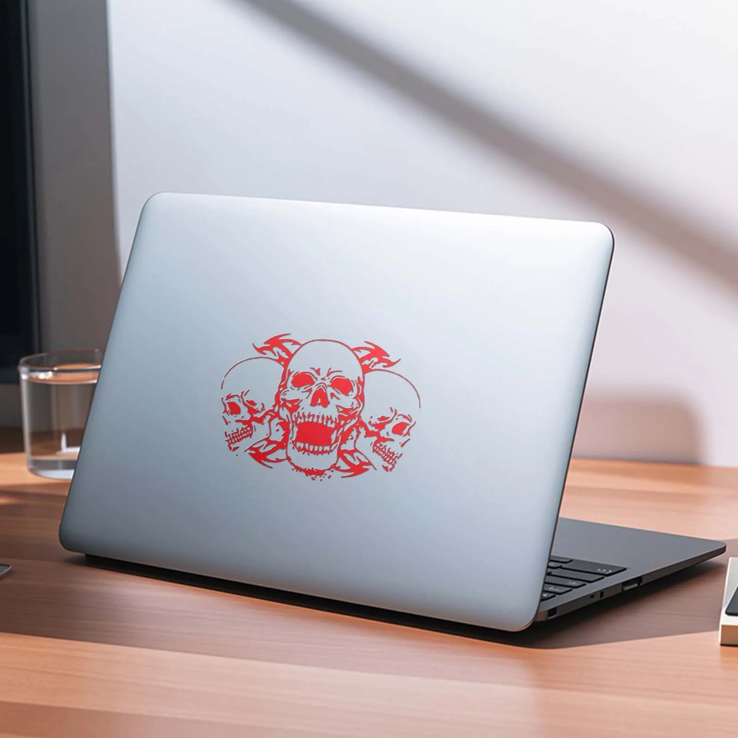 4PCS/SET Trendy Skull Trio Sticker, Eye - catching Gothic Design for Vehicle & Gadget Customization