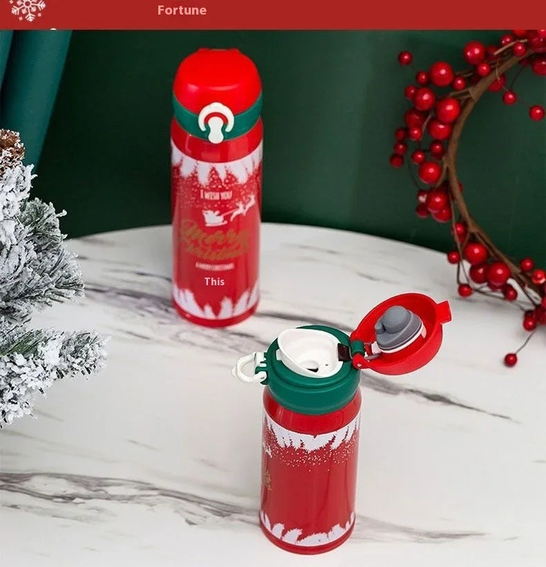Hot 304 Stainless Steel Christmas and New Year Gift Bouncing Insulated Cup, Creative Water Cup, Internet Famous Minimalist Cup L