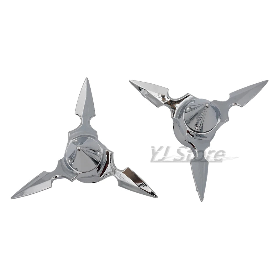 Fit For Harley Sportster Dyna Softail V-Rod Custom Motorcycle Skull Spun Blade Axle Caps Cover Front Axle Nut Covers