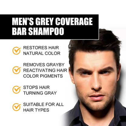 White Hair to Black Shampoo Dye Soap Natural Color Soap Restore Gray Beard Cover Gray Hair Dye Hair Fixing Shampoo For Man Women