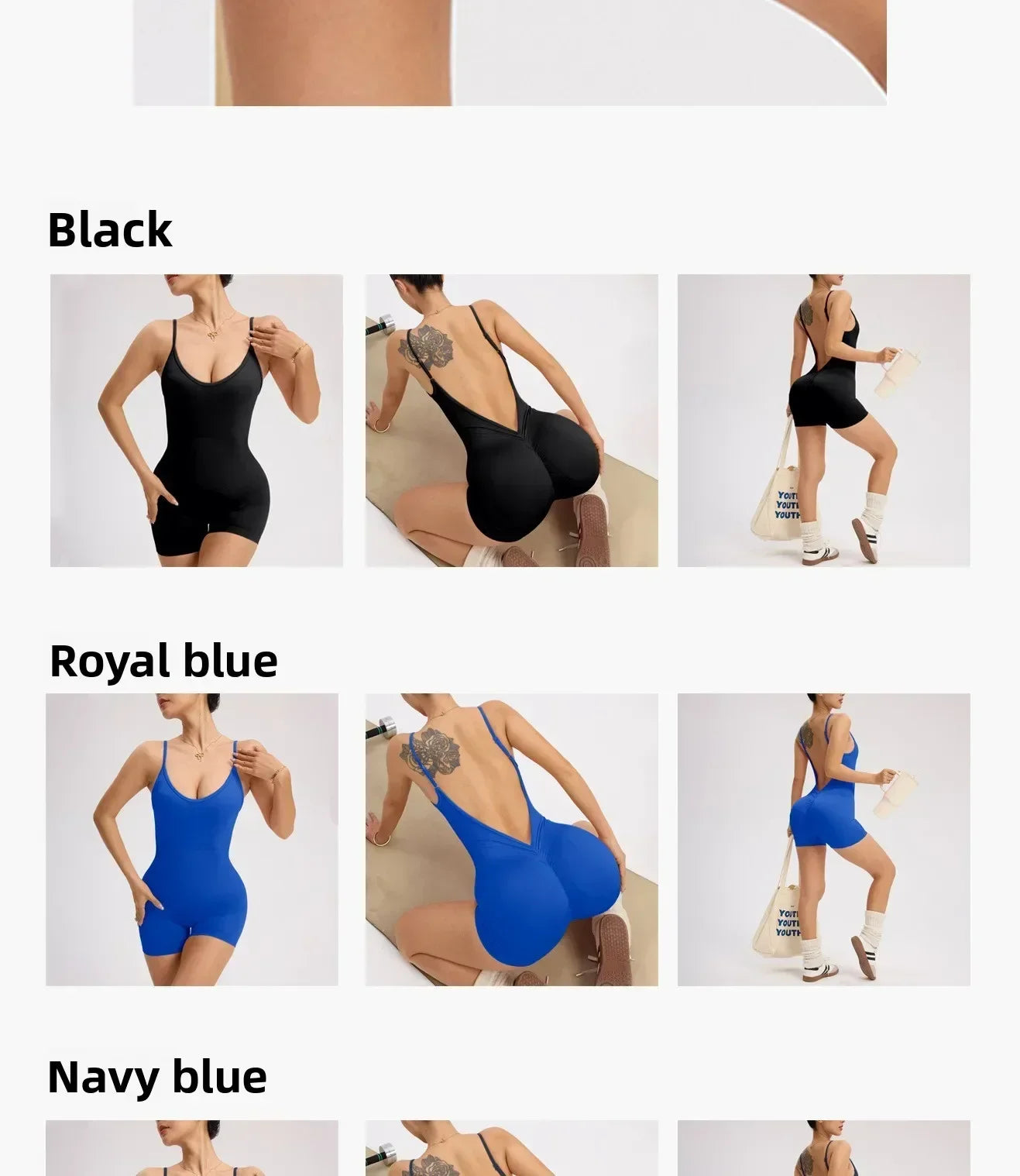 Women's Solid Color Cross Back Yoga Everyday Fitness Romper Shorts Workout Clothes Women Women Clothing Athletic Women
