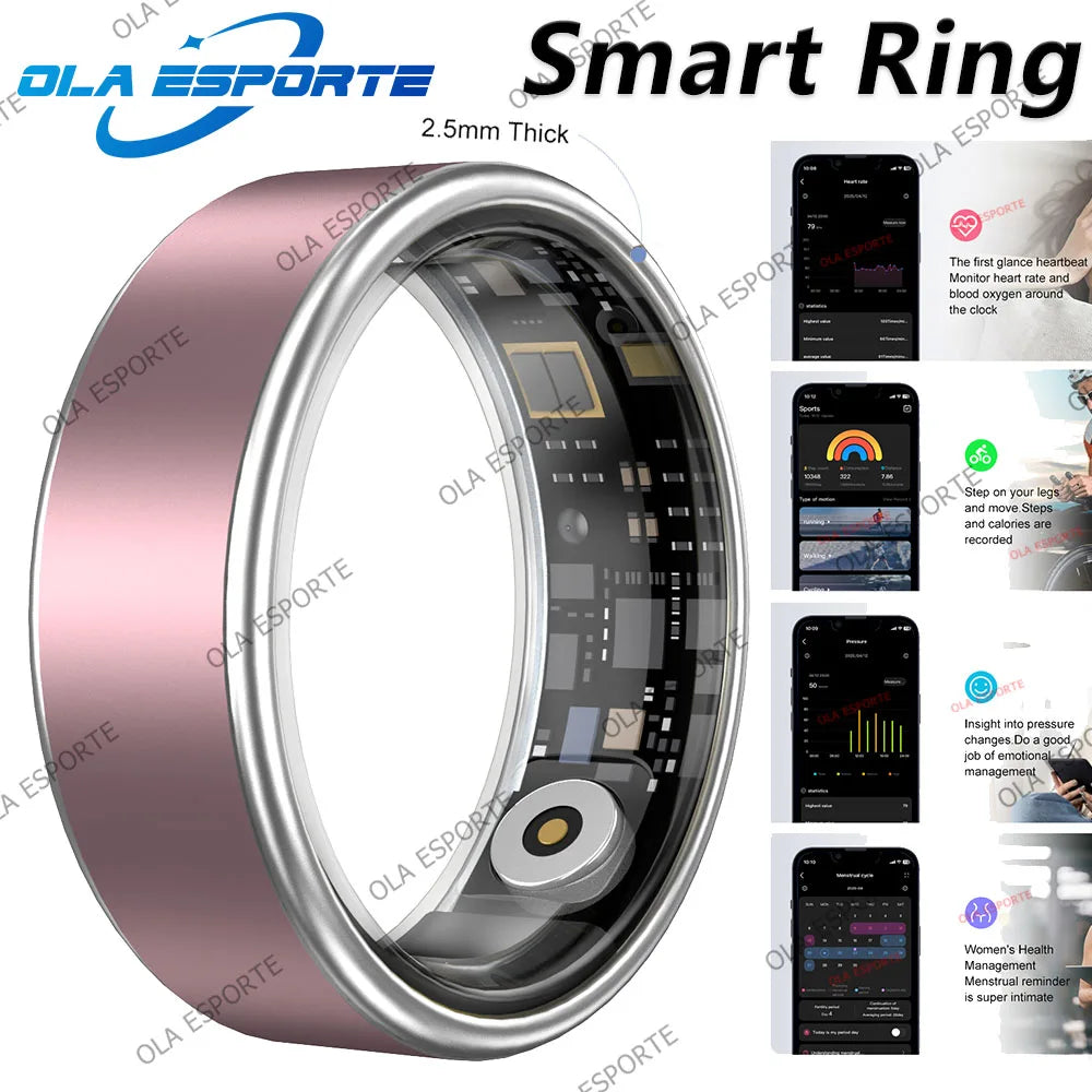 2025 Smart Ring Gesture Control Wireless Bluetooth Heart Rate Blood Pressure Monitor 5ATM Waterproof Health Smartring Men Women