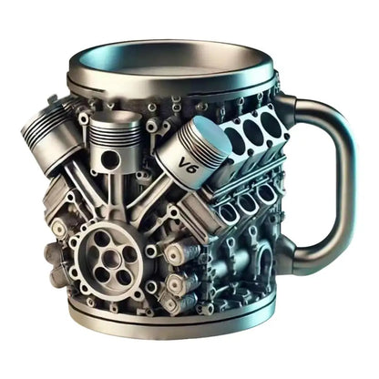 V6 V8 Engines Design Milk Drink Mug Stainless Steel Coffee Mug with Handle Water Drink Cup Insulated Beverage Drinkware