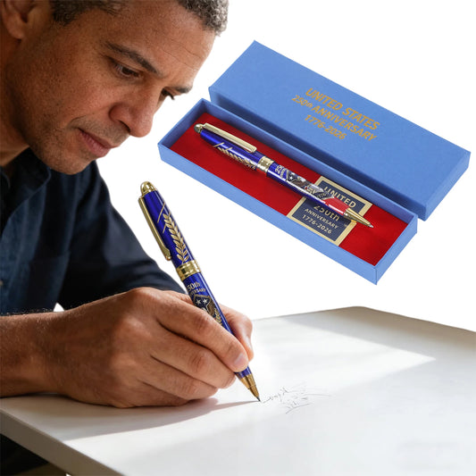 250th Anniversary Commemorative Ballpoint Pen with Gift Box Fourth of July Pens for Patriot History Enthusiast Works Daily Use