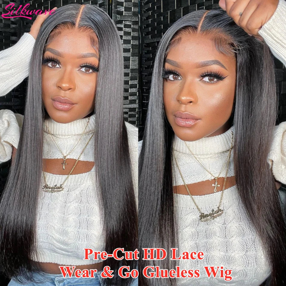 Straight 13x6 Lace Front Human Hair Wigs 360 Transparent Full Lace Wig 4x4 5x5 Lace Glueless Wigs For Black Women 30 40 Inches