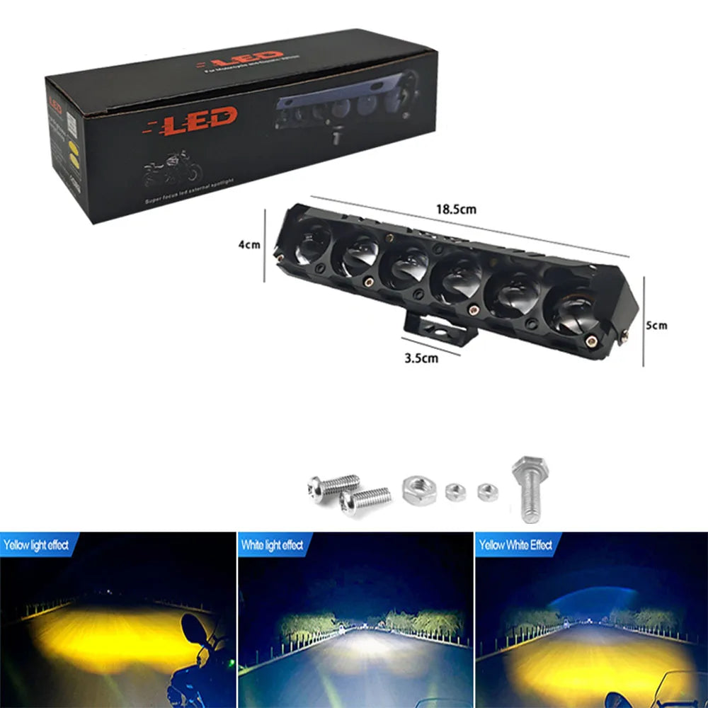 Motorcycle LED light Spotlight headlight lens Motorcycle Driving lights Spot Lamp yellow white High Low beam Moto Running Light