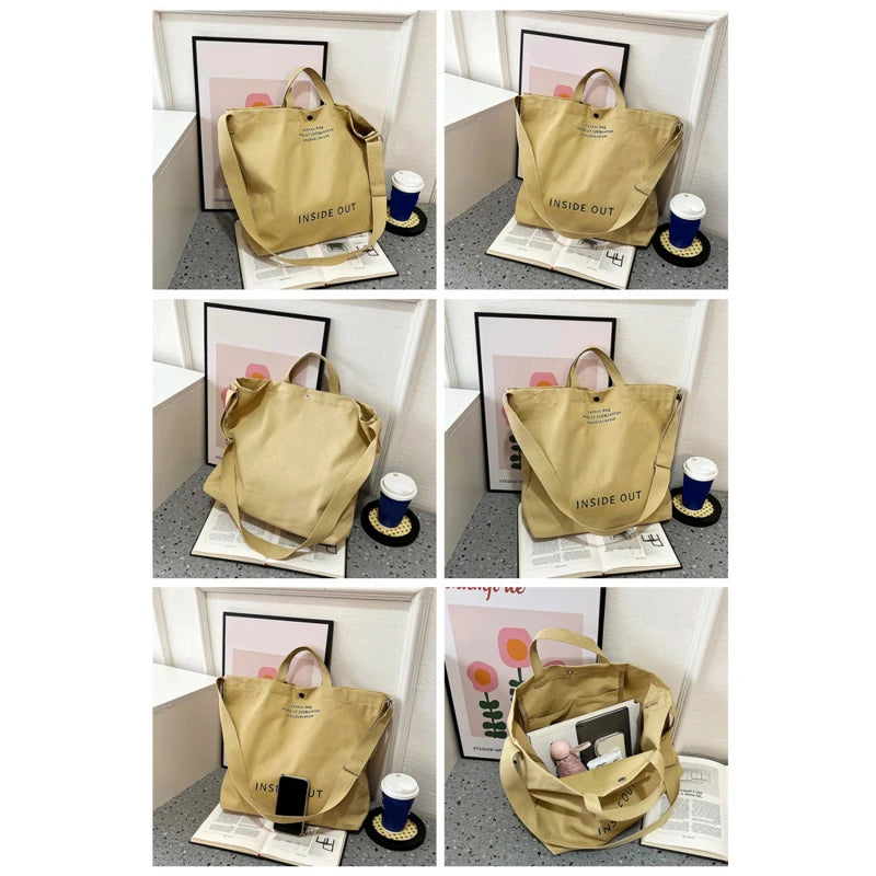 High Quality Canvas Men and Women Simple Cross-body Bag Wash Canvas Thick Handbag Large Capacity Arts Students Package Satchel