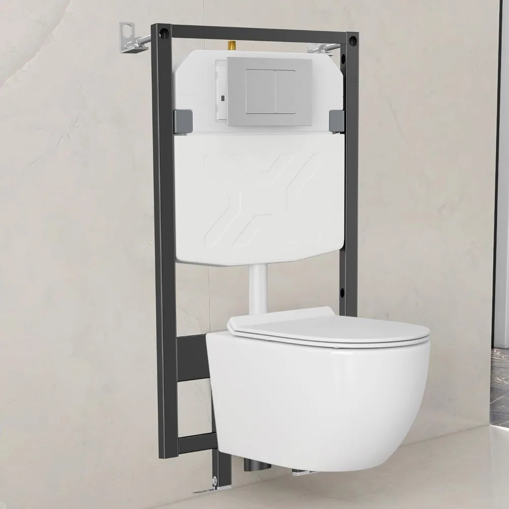 Eridanus Dual-Flush Wall-Mounted Toilet System with Integrated Tank and Carrier