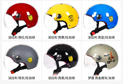 BEON Motorcycle Helmet for Adult and Child All Seasons Electric Vehicle Half Helmet Summer Sun Protection Helmet Motorcycle