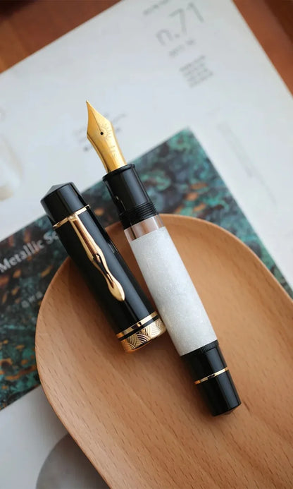 MAJOHN P139 High Quality Fountain Pen Piston Filler Resin Body Ebonite Feed Size 8 40 Nib Rotating Cap Postable Office Gift