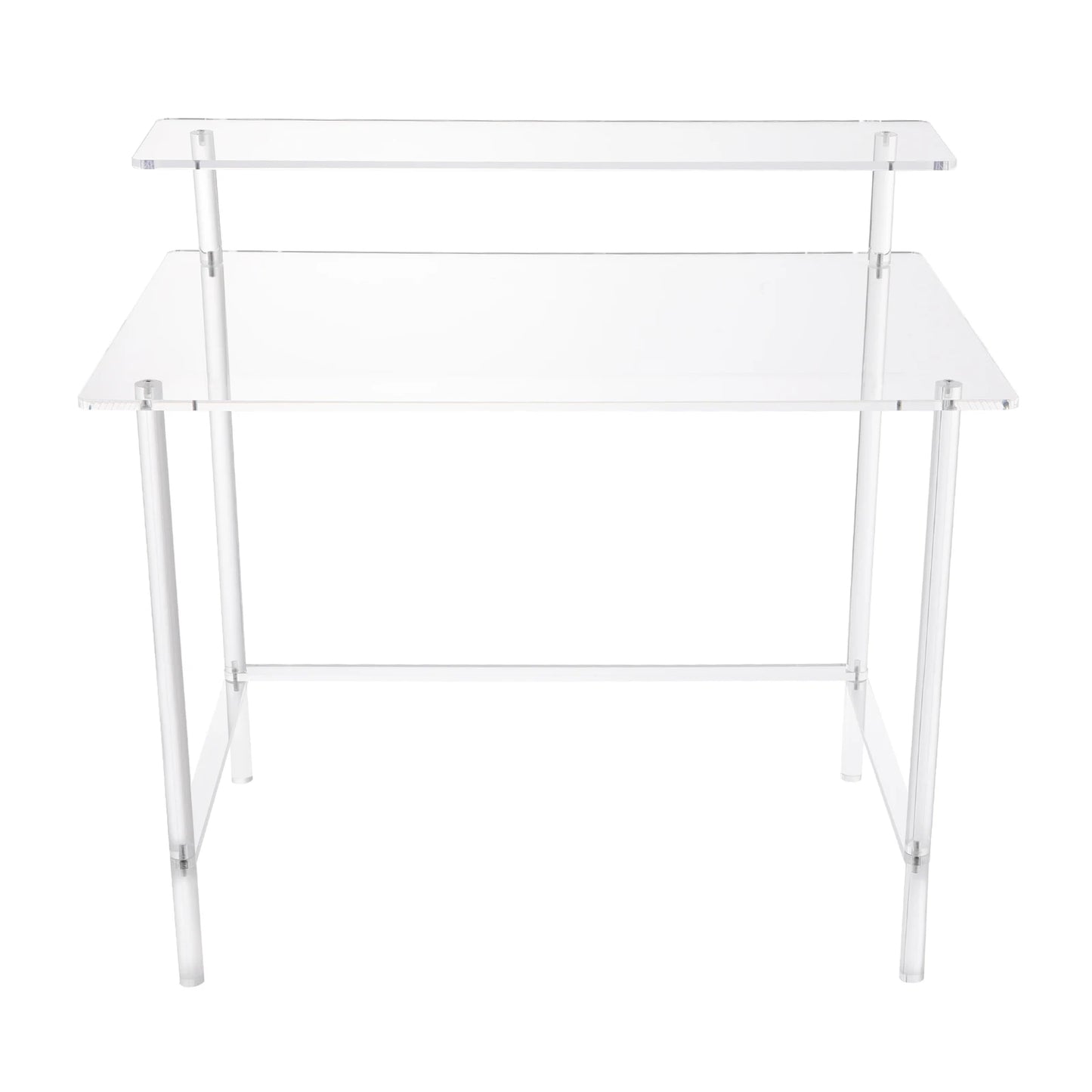Acrylic Desk 2-Tier Computer Desk Home Office Clear Desk 31.5*19.69*34.65in Writing Table Vanity Desk Study Desk