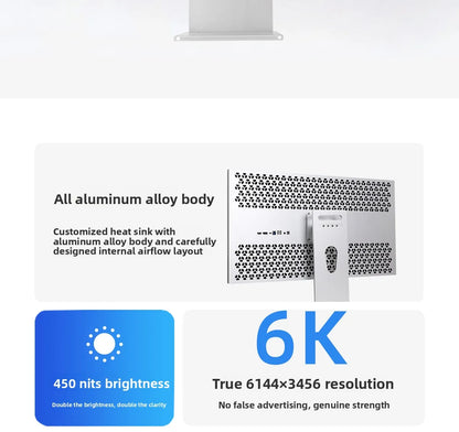 6K/4K monitor 32 ,27inch bezel MAC high definition external gaming computer LG mirror screen design photography vertical screen