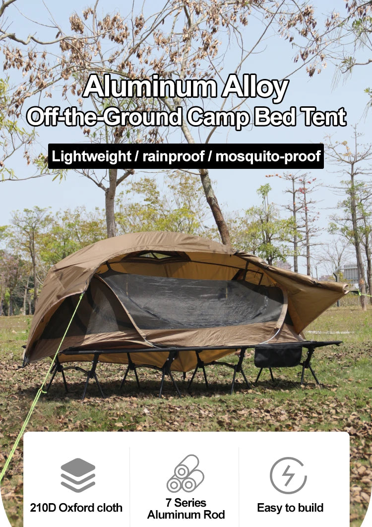 Lightweight Camping Camp bed Tent 1-2 Person Waterproof Sunproof Quick Setup 210D Oxford Backpacking Tent for Hiking Outdoor