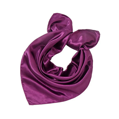60x60cm Solid Colors Neckerchief Scarf For Women Silk Satin Headband Hair Scarves Female Square Shawls Head Scarfs