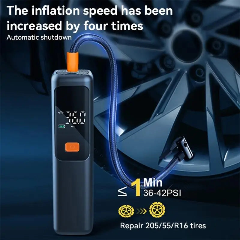 Wireless Portable 150PSI Tire Inflator Electric Air Pump Rechargeable Digital Pressure Gauge Auto Shutoff LED Light for Car Bike