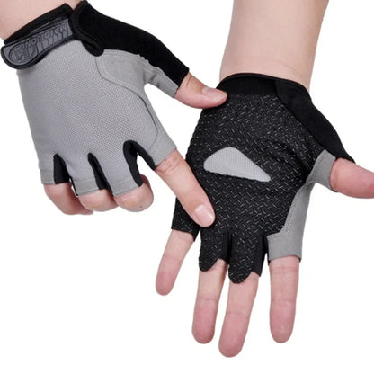 Men Women Gym Gloves Weightlifting Fitness Training Non Slip Palm Protector Breathable Fingerless Bike Bicycle Cycling Gloves