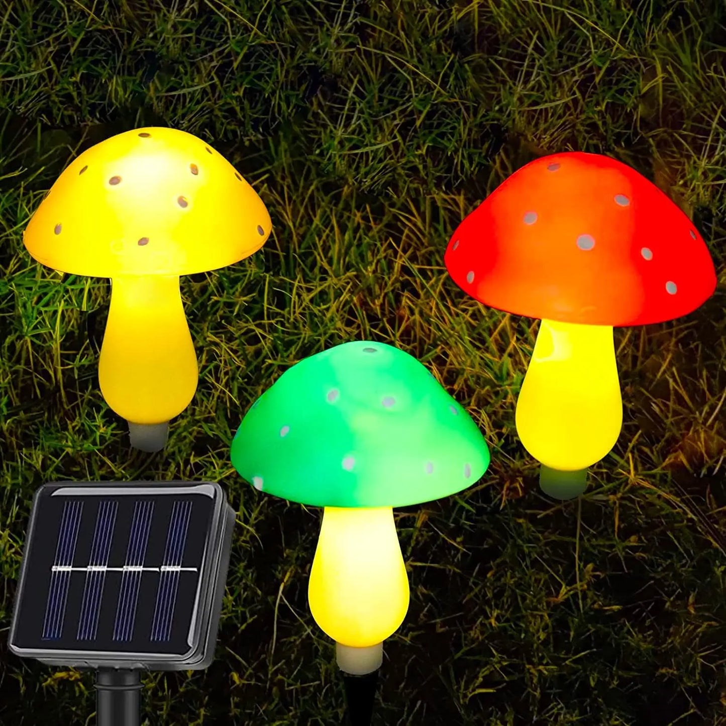 Solar mushroom string lights for garden and courtyard waterproof mushroom-shaped string lights for Amazon cross-border hot new p