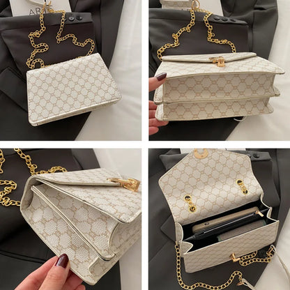 Women's Printed Crossbody Bag with Metal Lock - Fashion Shoulder Bag,Lightweight & Durable for Daily Use/Travel