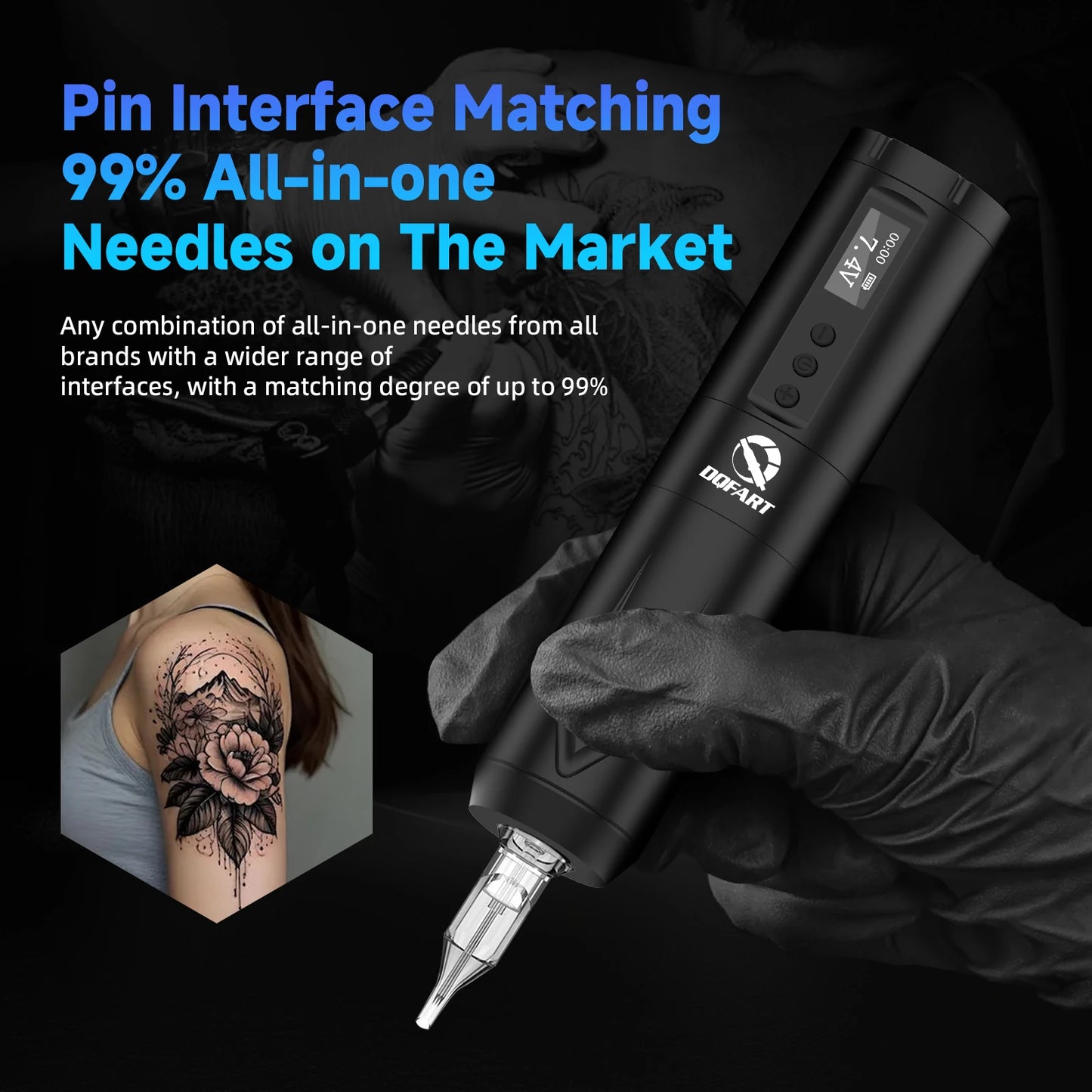 DQFART Wireless Tattoo Pen For Permanent Makeup Tattoo Machine for Professional Tattoo Artists Tattoo Accessories