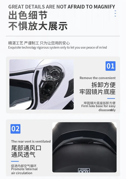 Motorcycle Helmet Full Face Racing Motorbike Helmet with Double Sun Visor Women Man Flip Up Moto Helmets Capacete De Moto