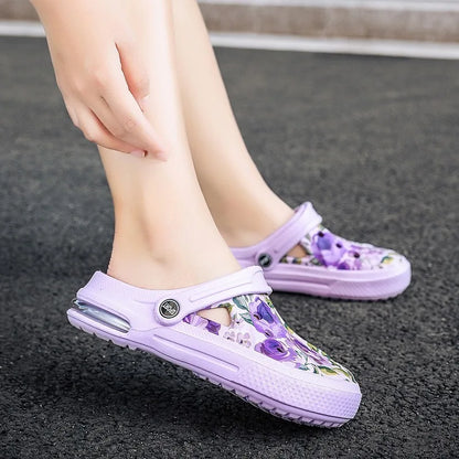 Women's Ethnic Shoes Clogs Soft Sole Two-way Wear for Beach Mules and Pool Women Garden Slides Indoor Nursing Clogs Sandals