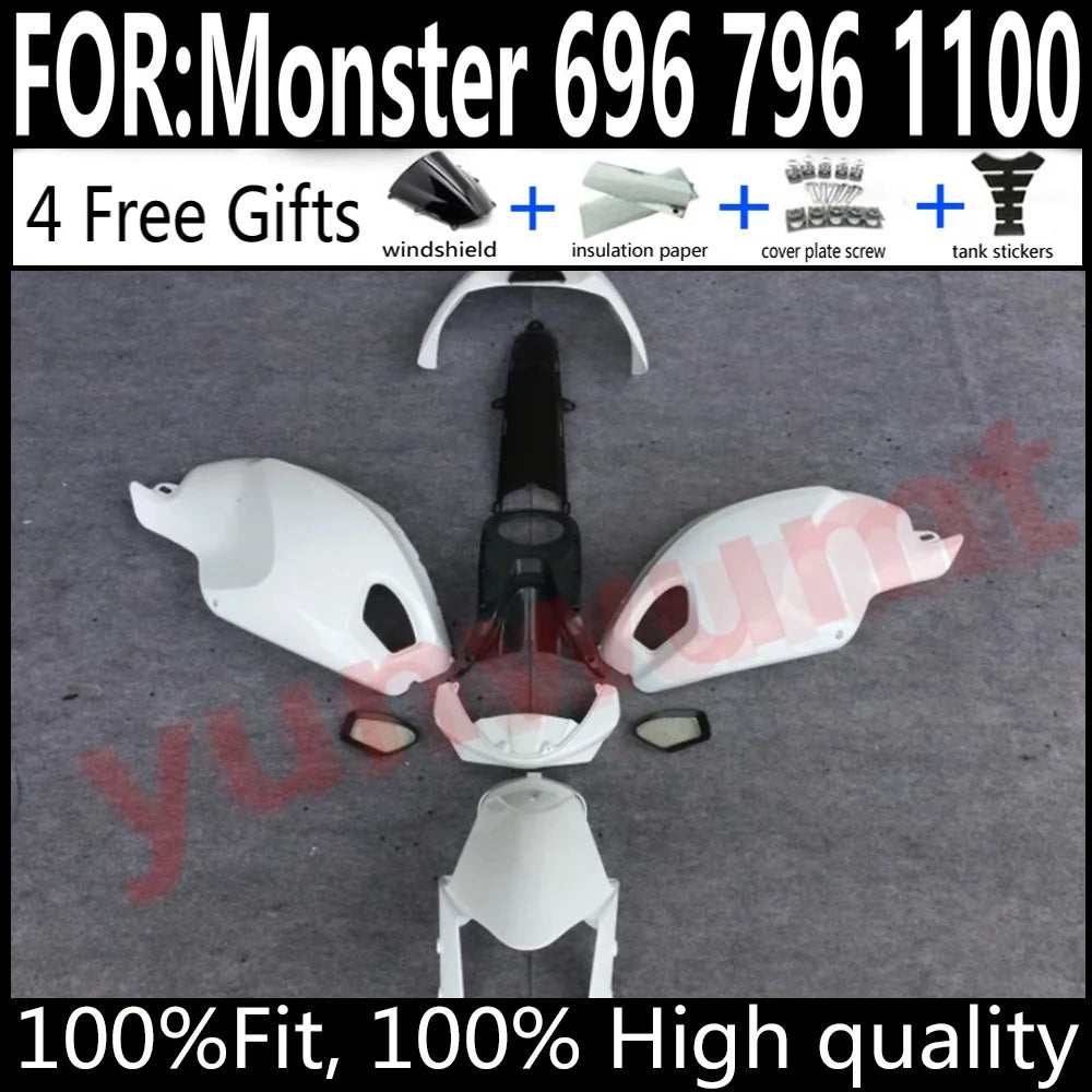 Ducati Monster 696 796 1100 Motorcycle Fairings Kit ABS Plastic Body Work Tank Cover Seat Cowl Full Set